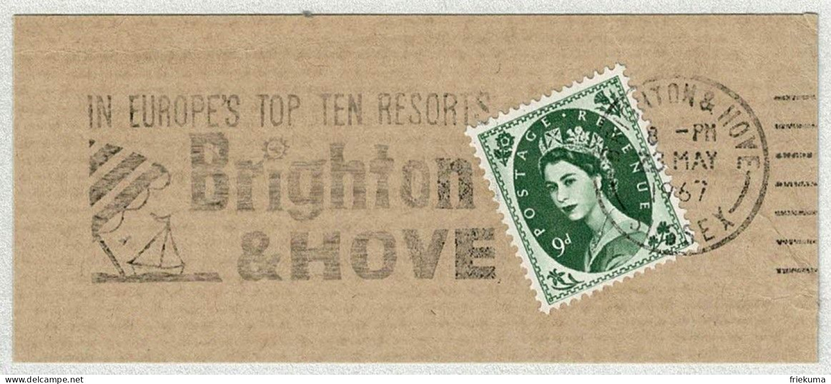 Grossbritannien / United Kingdom 1967, Flaggenstempel Brighton, Resorts - Andere & Zonder Classificatie