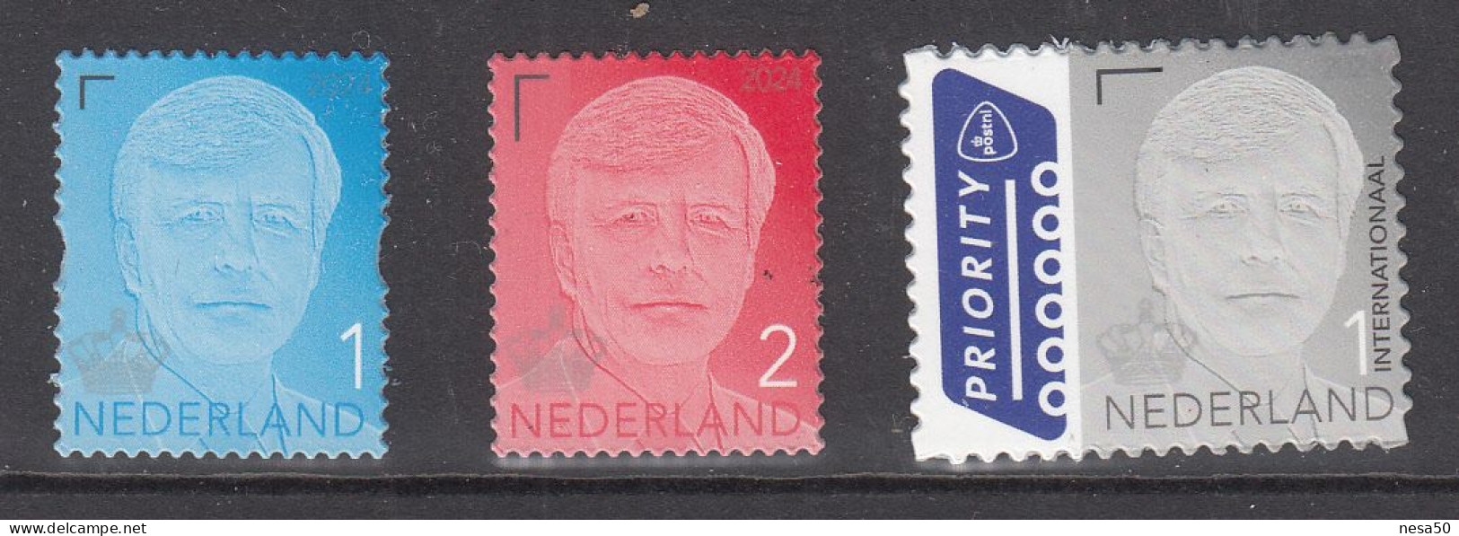 Nederland 2024 Nvph Nr ??, Mi Nr.. Koning Willem Alexander , Waarde 1 +1 + Internationaal Met Jaartal 2014, Gestanst - Ungebraucht