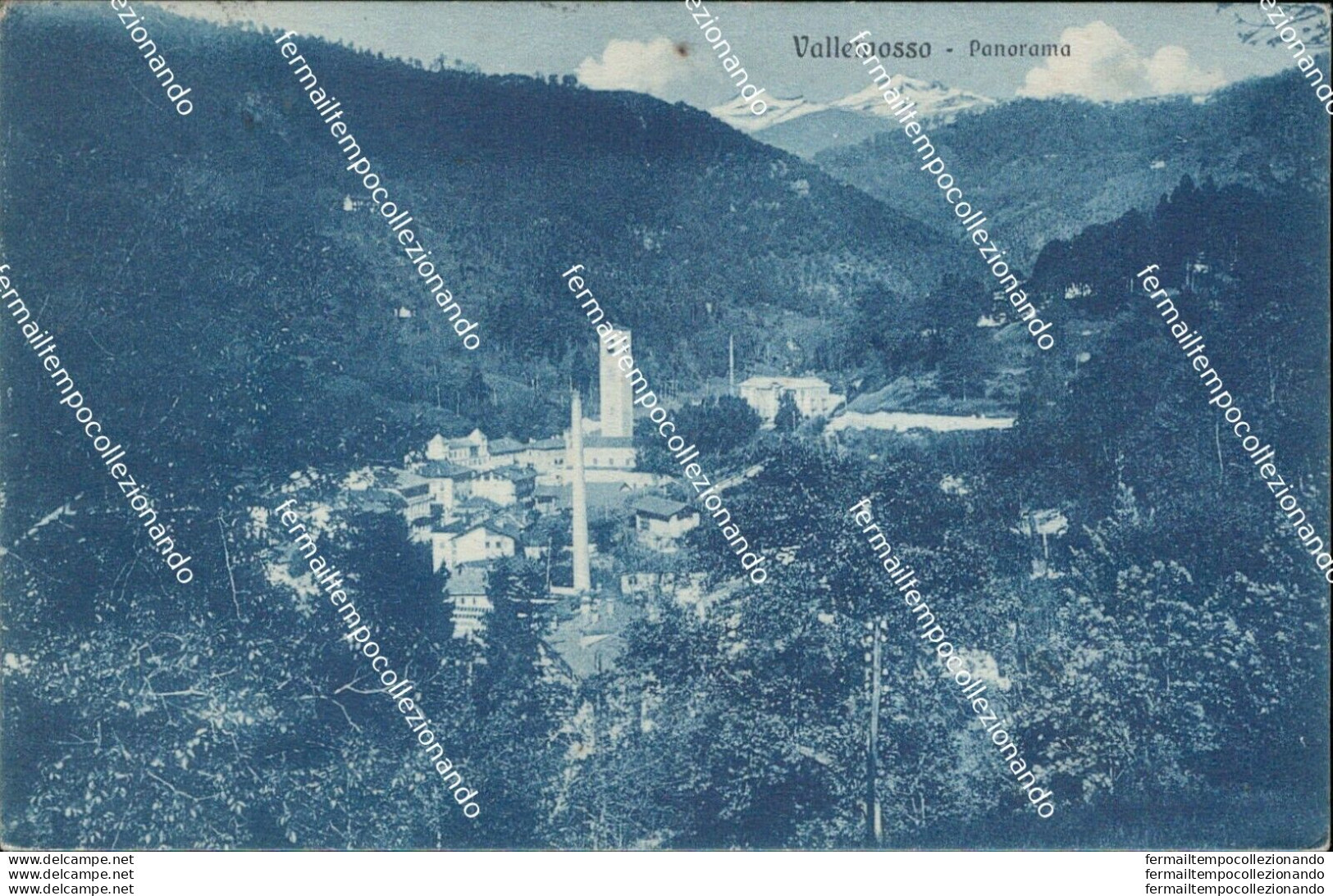 Bg434 Cartolina Vallemosso Panorama 1934 Provincia Di Biella - Biella
