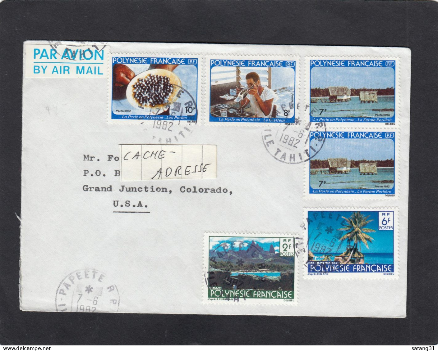 LETTRE DE PAPETE POUR LES U.S.A.,1982. - Lettres & Documents