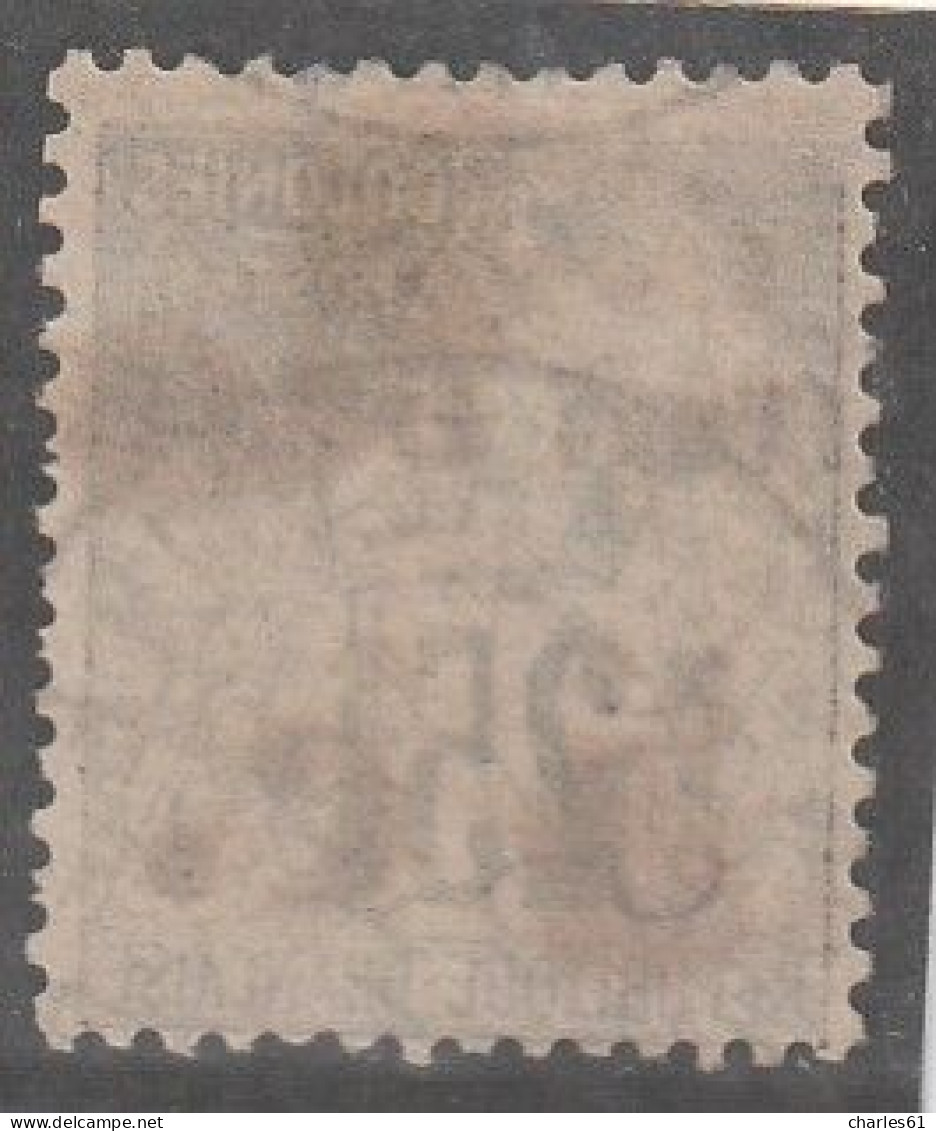CONGO - N°4A Obl (1891-92) 5c Sur 25c Noir Sur Rose - Used Stamps