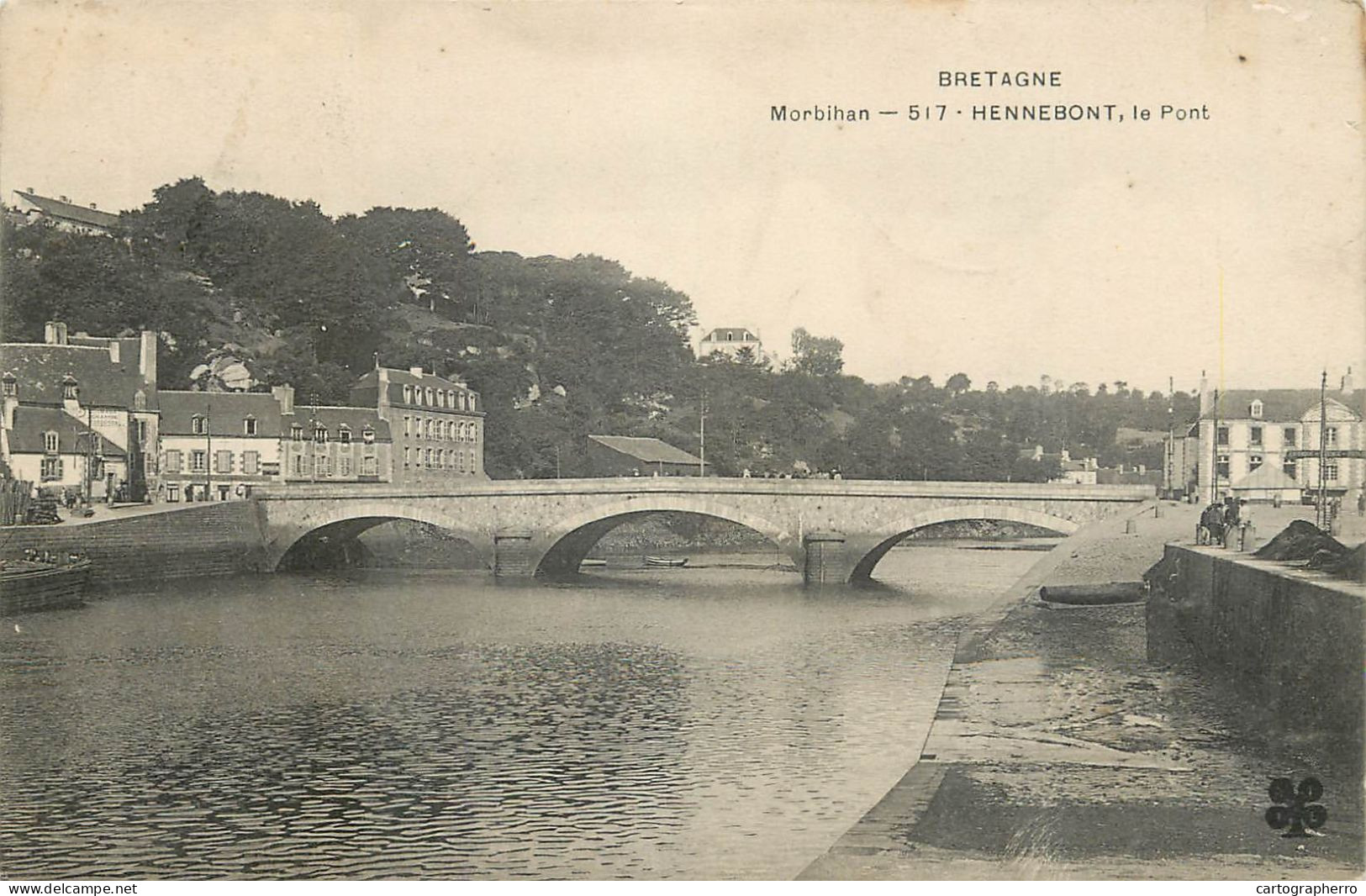 Postcard France Hennebont Bridge - Hennebont