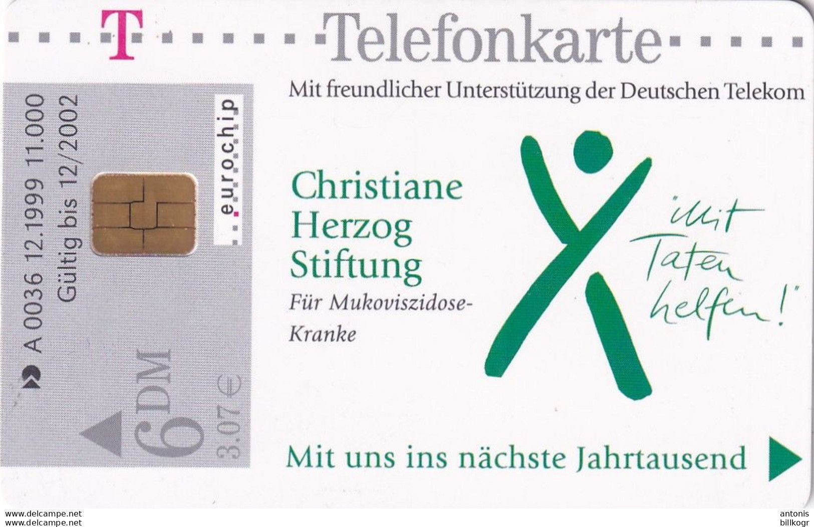 GERMANY - Christiane Herzog Stiftung/Mukoviszidose, Jahreskalender 2000(A 0036), Tirage 11000, 12/99, Mint - A + AD-Series : D. Telekom AG Advertisement