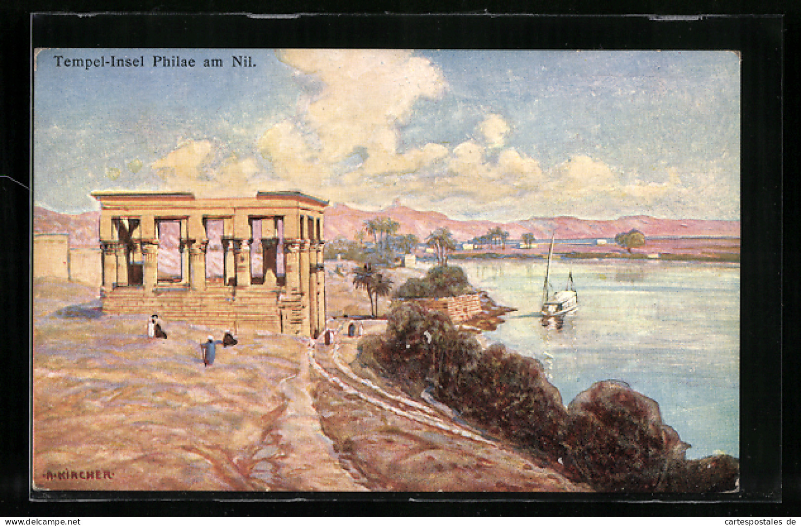 CPA Illustrateur Alexander L'Égliser: Philae, Tempelinsel Philae Am Nil  - Sonstige & Ohne Zuordnung
