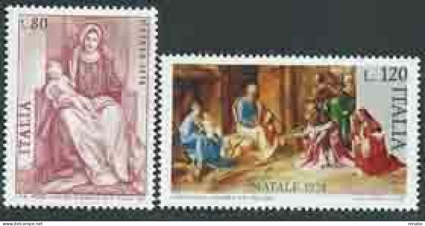 Italia , Italy, Italie, Italien 1978; Natale, Christmas, Noël. Pitture Del Giorgione, Painting. Serie Completa . - Christmas