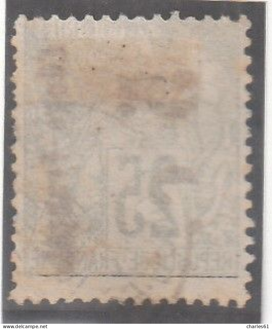 CONGO - N°4Aa Obl (1891-92) 5c Sur 25c Noir Sur Rose - Surcharge Verticale - - Used Stamps