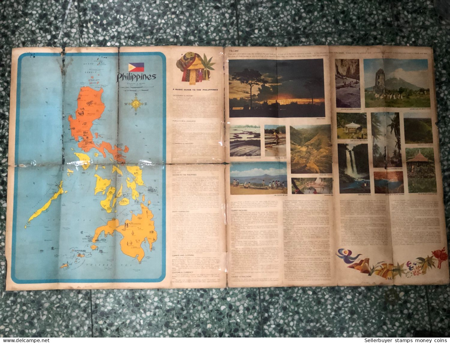 World Maps Old-see The Philippines Year Before 1975-1 Pcs - Cartes Topographiques