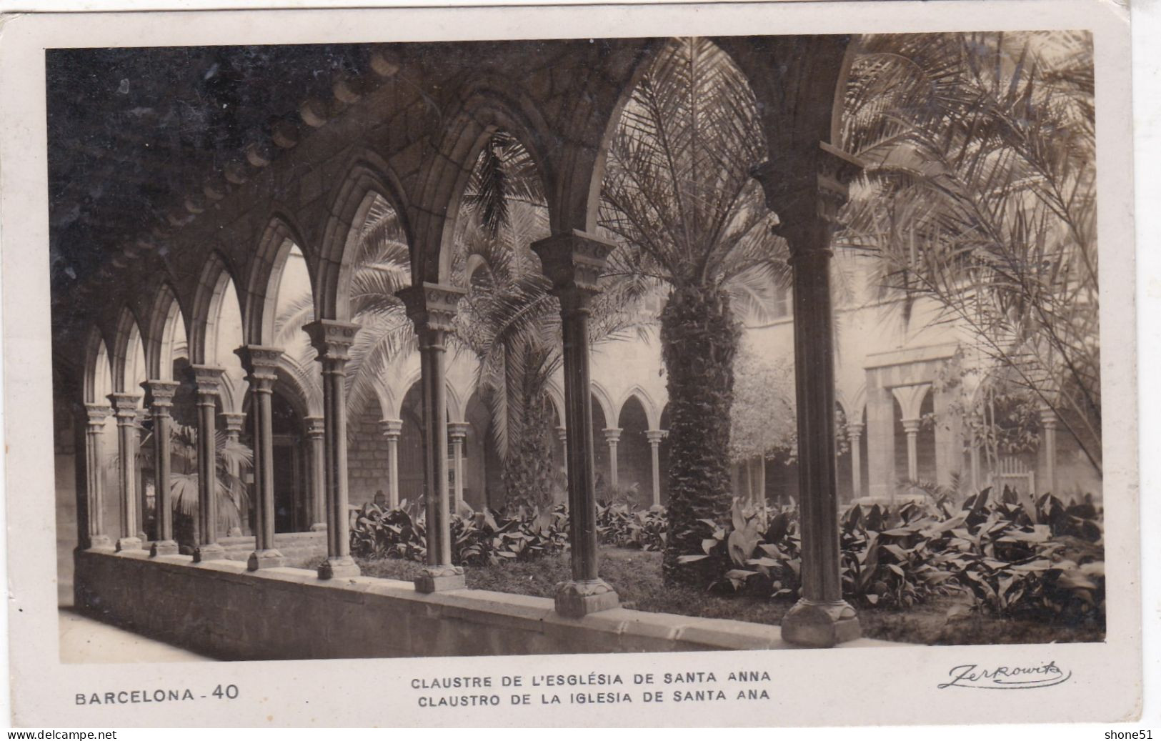BARCELONA Glaustre De L`esglesia De Santa Anna 1933 G. - Barcelona