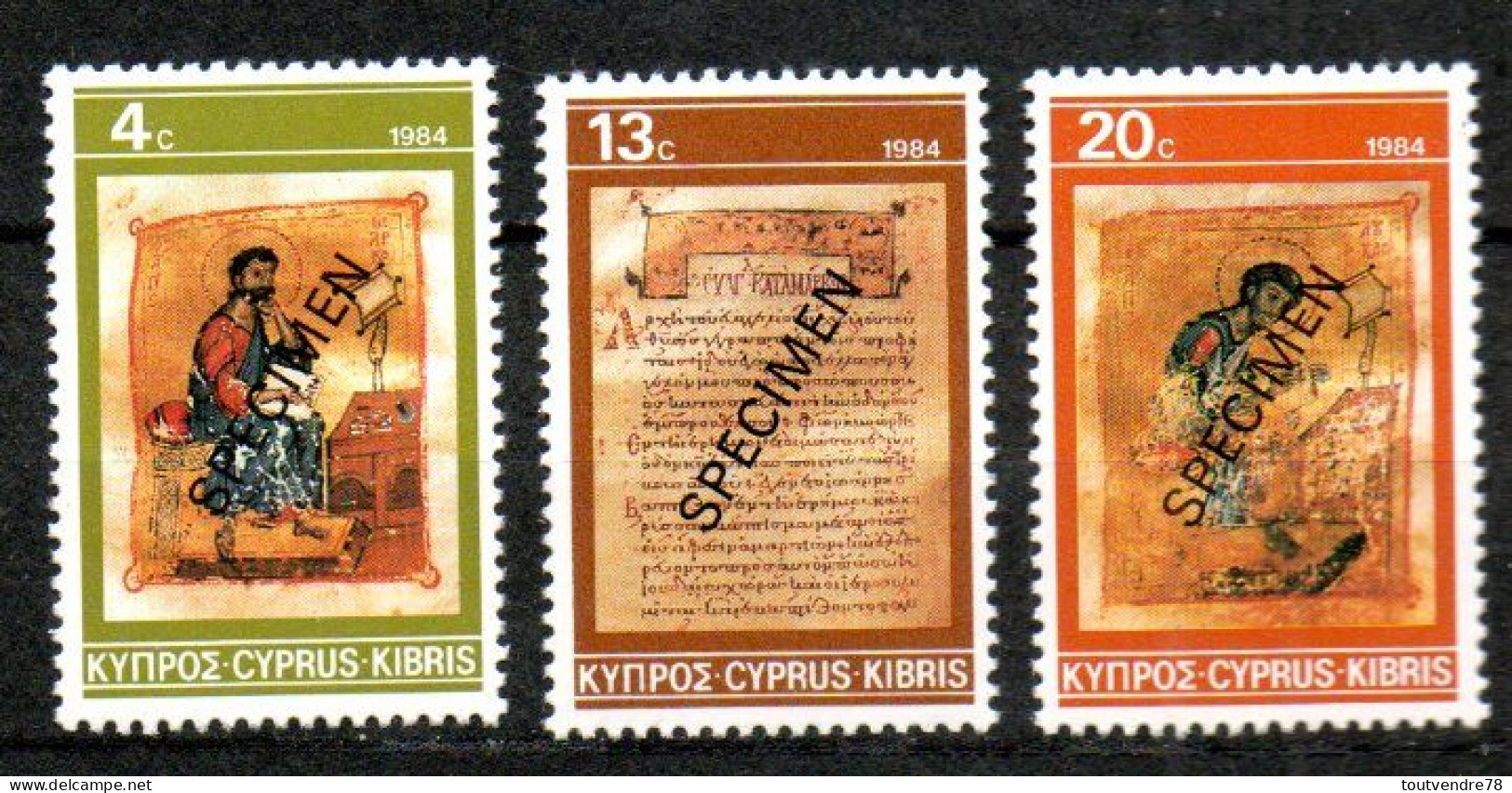 FJ2462 : Chypre Yvert N°619 à 621 Neuf Noël 1984 Surchargé SPECIMEN - Unused Stamps
