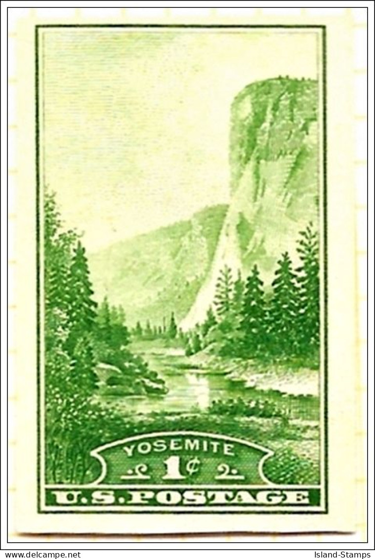 # 751a - 1934 1c Yosemite, Imperf Single - Unused Stamps