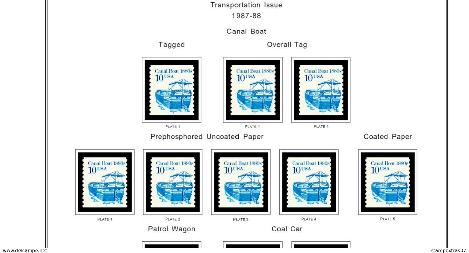 COLOR PRINTED US PLATE NUMBER COILS [SINGLES] 1981-2010 STAMP ALBUM PAGES (77 illustrated pages) >> FEUILLES ALBUM