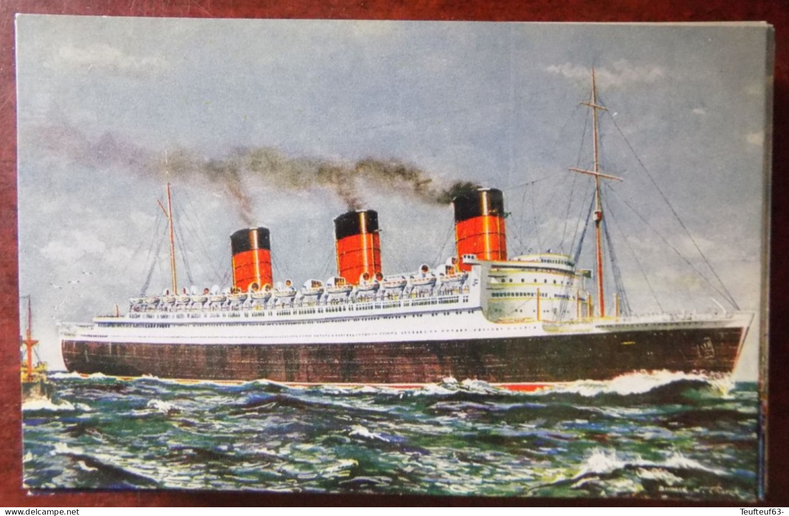 Cpa Paquebot R.M.S. Queen Mary - Ill. Church - Steamers
