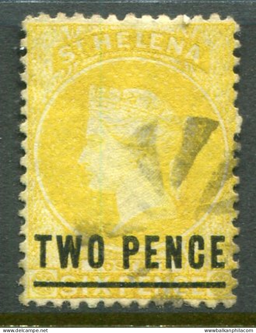 1873 St Helena TWO PENCE Surcharged Used Sg 10 - Sint-Helena