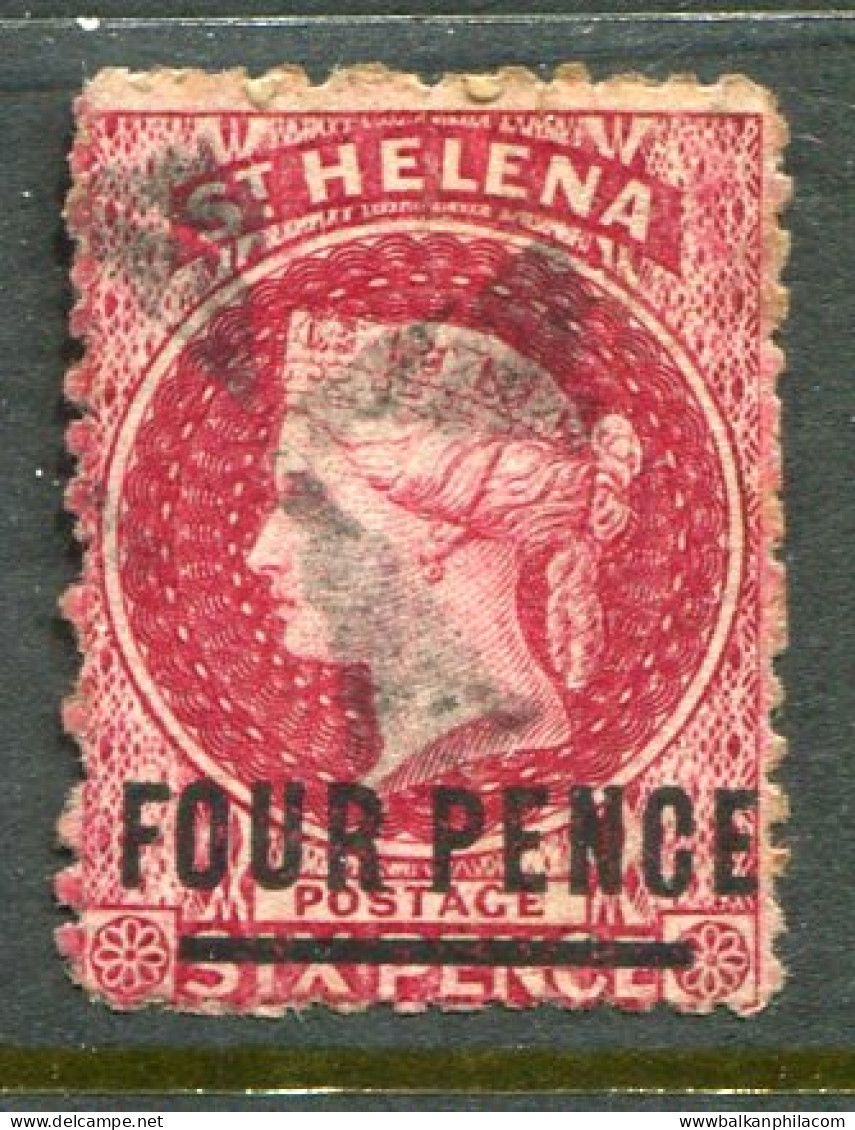 1868 St Helena FOUR PENCE Surcharged Used Sg 14 - St. Helena