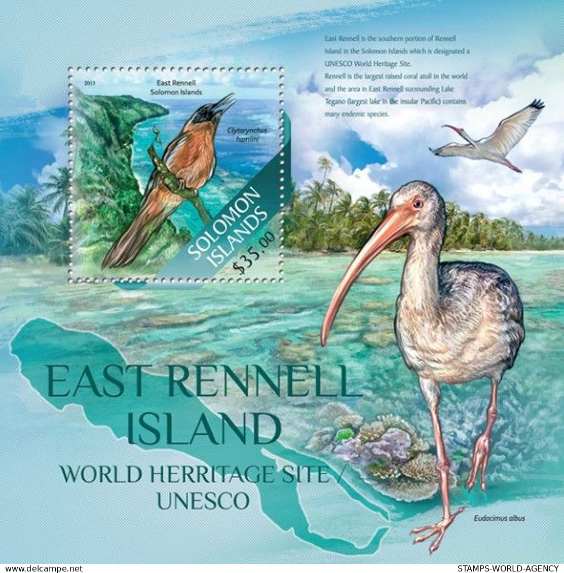 ( 250 18) - 2013- SOLOMONS - WATER BIRDS                1V  MNH** - Cicogne & Ciconiformi