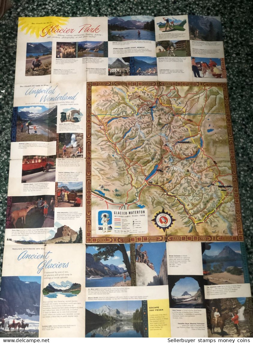 World Maps Old-glacier National Park Year Before 1975-1 Pcs - Cartes Topographiques