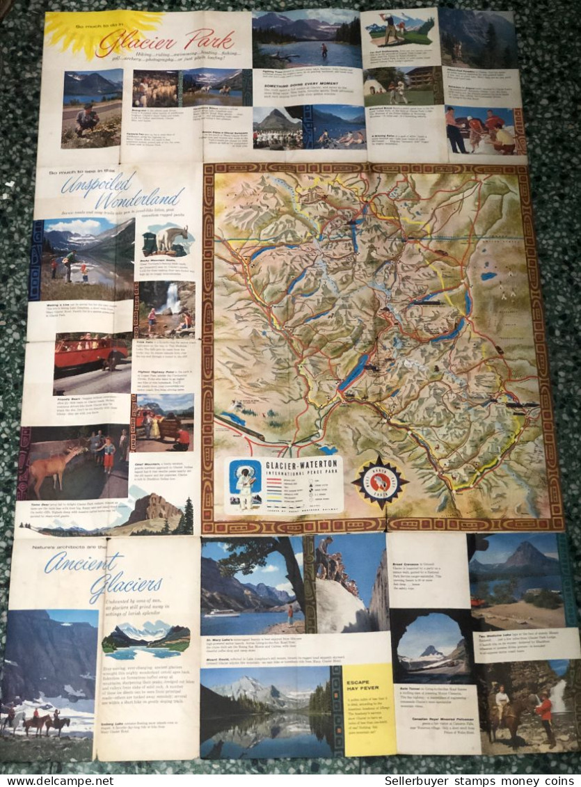 World Maps Old-glacier National Park Year Before 1975-1 Pcs - Topographical Maps