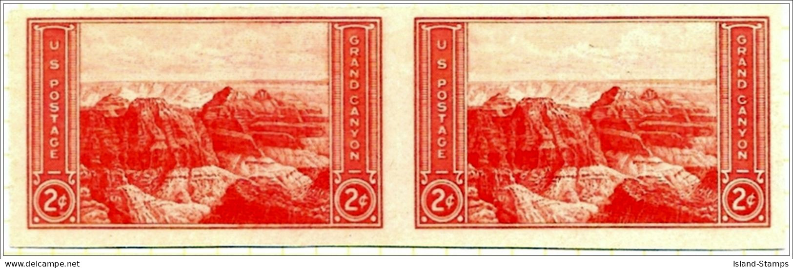 # 757 - 1935 2c National Parks: Grand Canyon, Imperf, No Gum - Unused Stamps