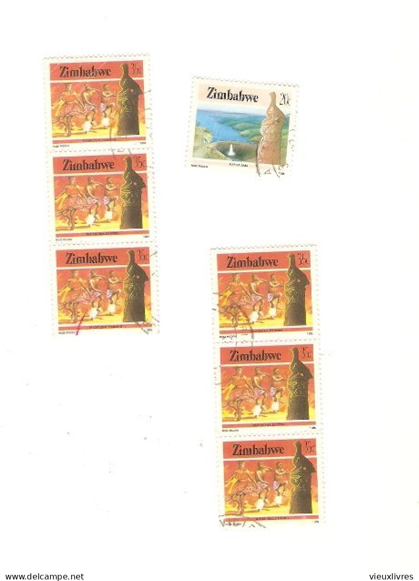 Zimbabwe Timbres-poste Barrage (dam) Et Folklore (danse) Dance - Zimbabwe (1980-...)