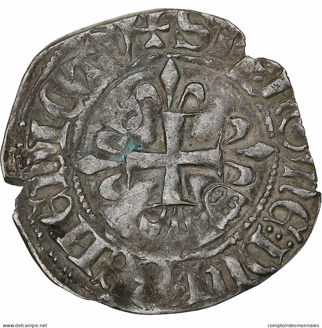 France, Charles VI, Florette, 1417-1422, Rouen, Billon, TTB, Duplessy:387 - 1380-1422 Karl VI. Der Vielgeliebte