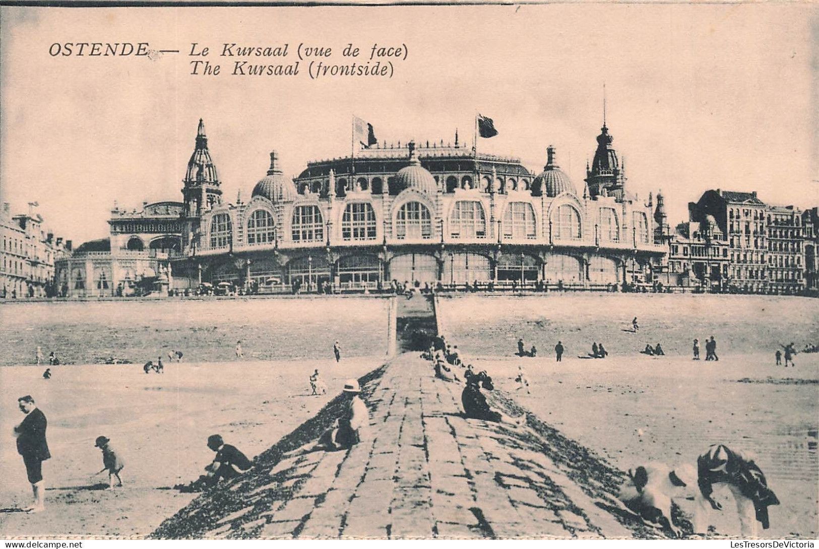 BELGIQUE - Ostende - Le Kursaal (Vue De Face) - The Kursaal (frontside) - Animé - Carte Postale Ancienne - Oostende