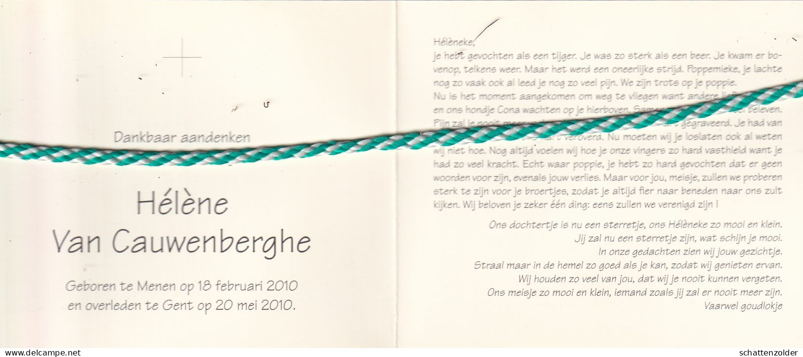 Hélène Van Cauwenberghe, Menen 2010, Gent 2010. Foto - Obituary Notices