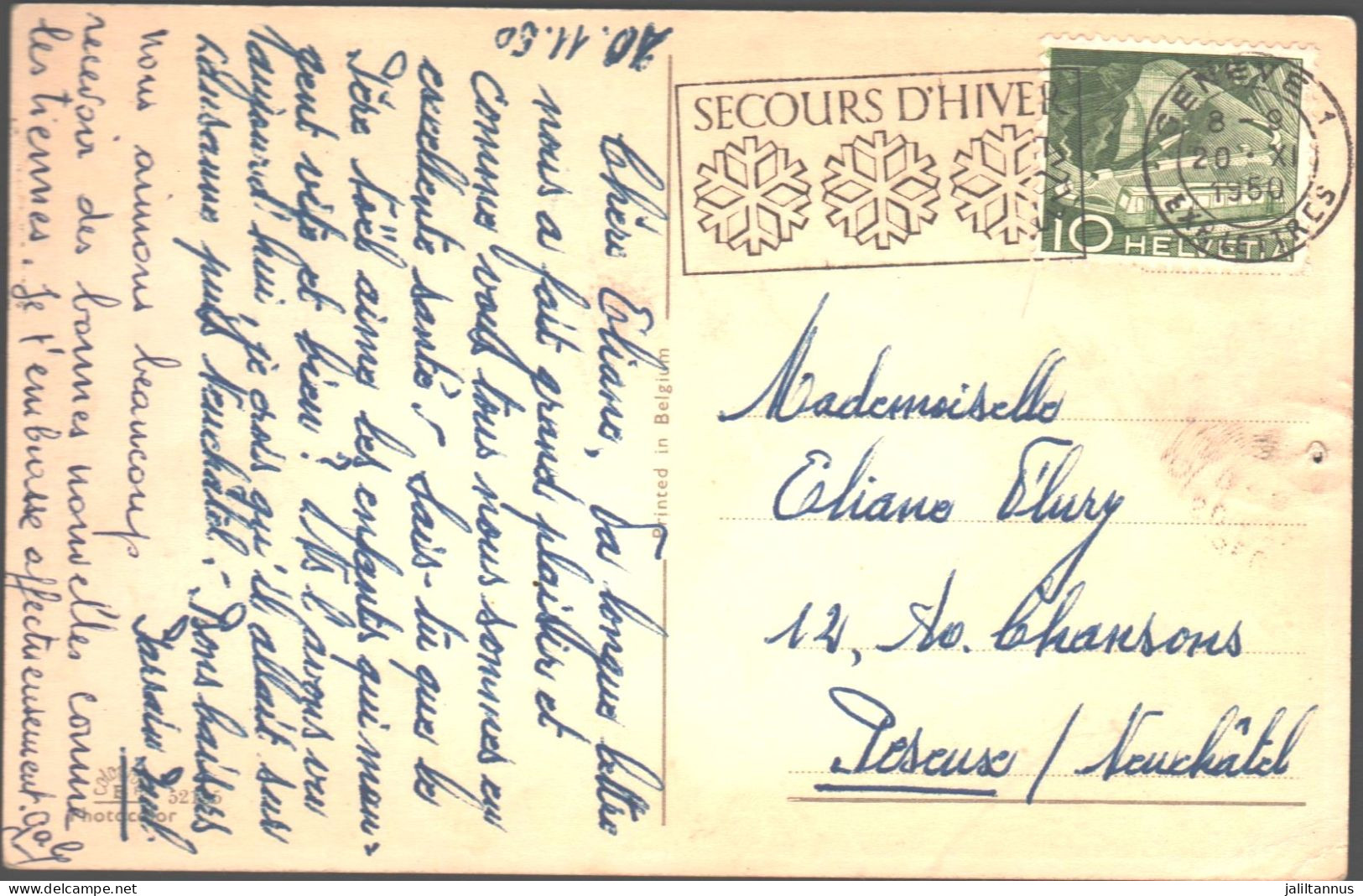 Switzerland Postcard With Stamps 1960 - Autres & Non Classés
