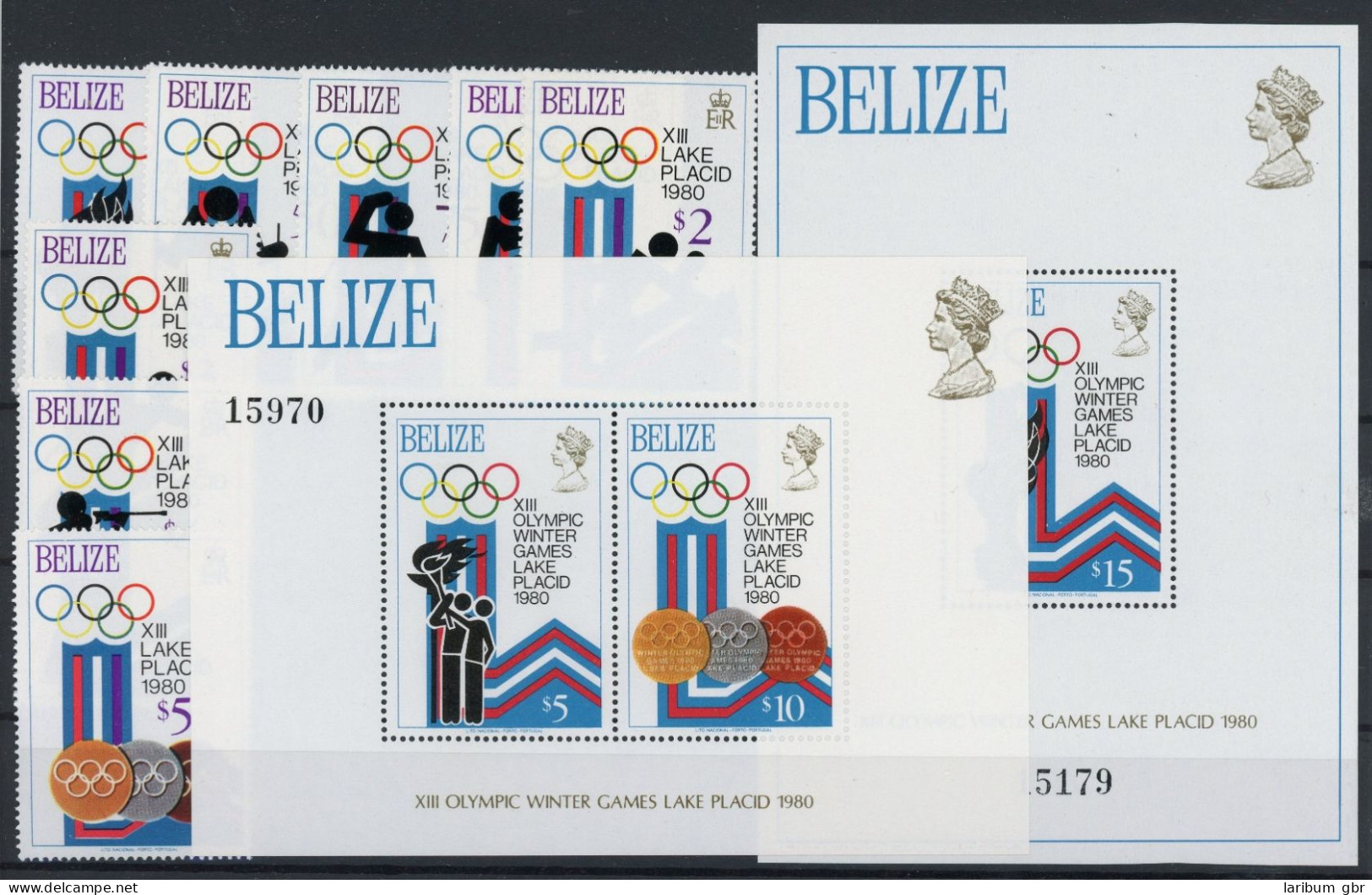 Belize 443-450 A + Bl. 12-13 Postfrisch Olympia 1980 Lake Placid #JR05 - Belize (1973-...)