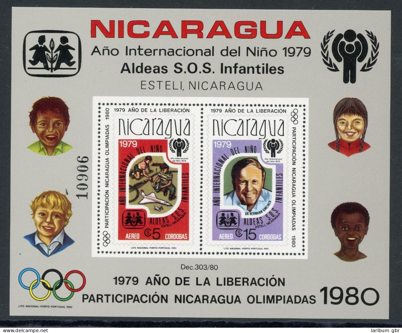 Nicaragua Block 110 A Postfrisch Olympia 1980 Lake Placid / Moskau #JR910 - Nicaragua