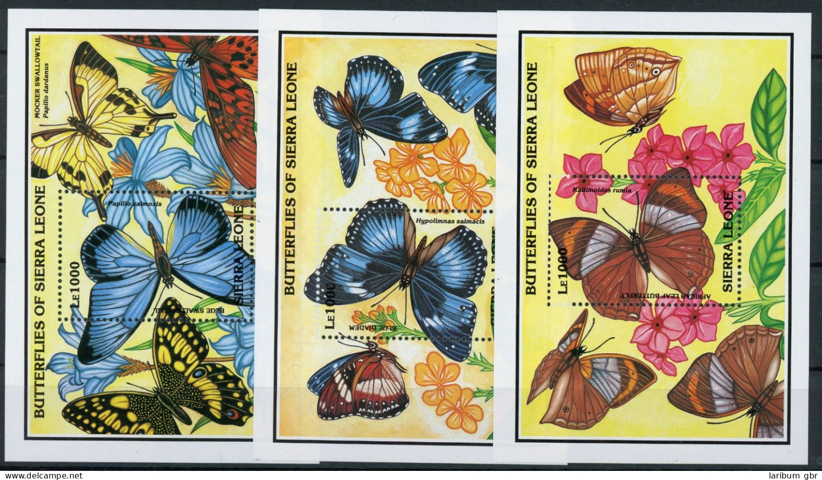 Sierra Leone Block 222-24 Postfrisch Schmetterlinge #HB208 - Sierra Leone (1961-...)