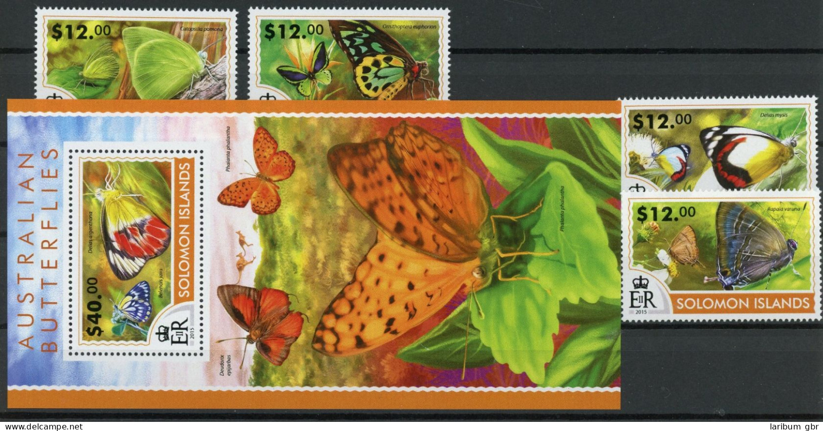 Salomon Inseln 3107-3110+ Bl. 403 Postfrisch Schmetterlinge #HB233 - Salomon (Iles 1978-...)