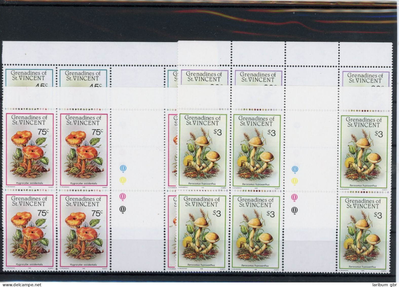 St. Vincent Grenadinen Sechserblock 493-496 ZW Postfrisch Pilze #JO730 - St.Vincent & Grenadines