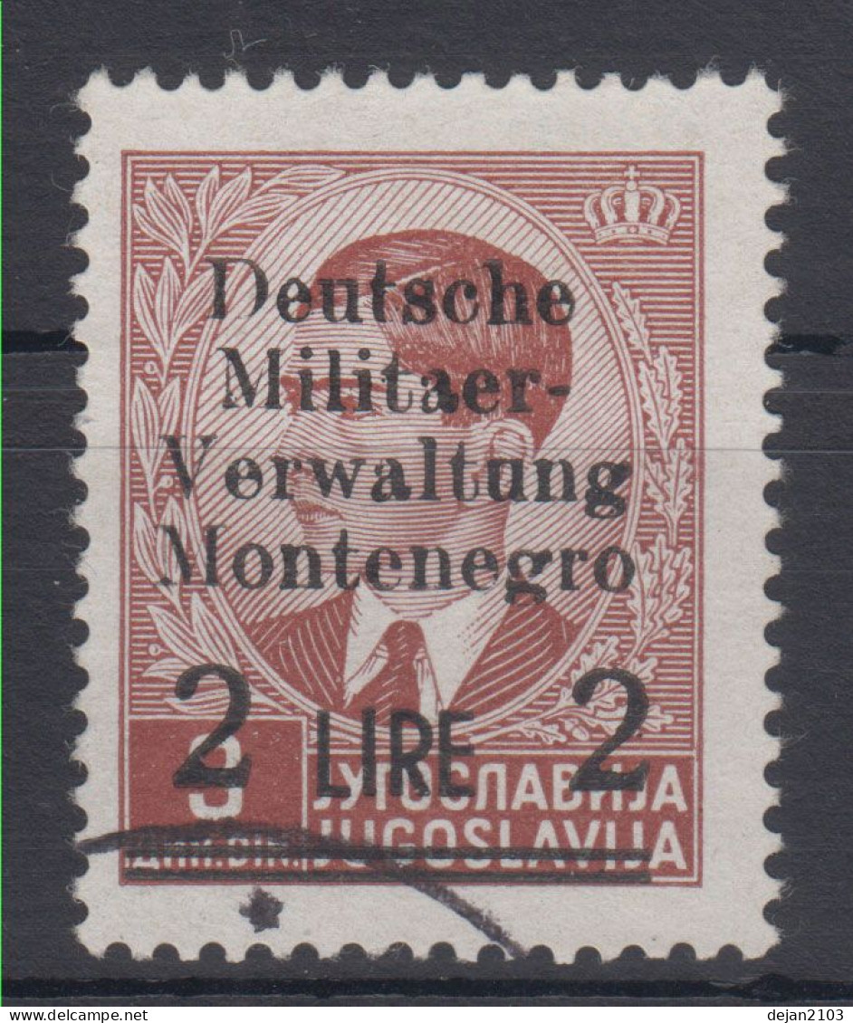 Montenegro German Occupation 2 Lire On 3 Dinara Mi#4 1943 USED - Montenegro