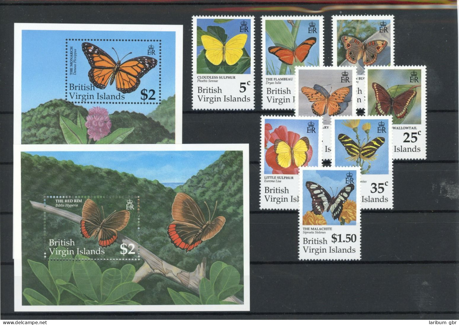 Jungferninseln 729-736, Block 67-68 Postfrisch Schmetterling #JT817 - Anguilla (1968-...)