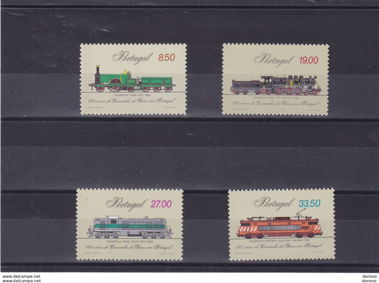 PORTUGAL 1981 TRAINS Yvert 1518-1521, Michel 1540-1543 NEUF** MNH Cote Yv 10 Euros - Neufs