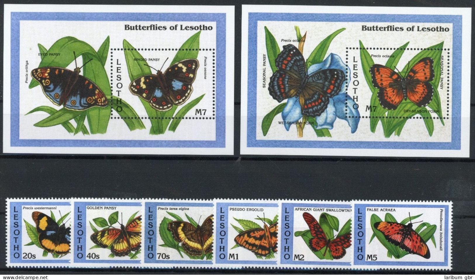 Lesotho 1038-1043, Block 102-103 Postfrisch Schmetterling #JU243 - Lesotho (1966-...)