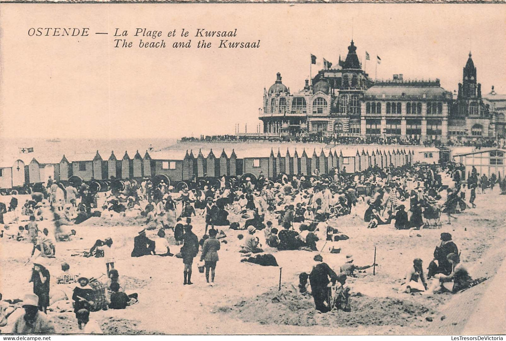 BELGIQUE - Ostende - Vue Sur La Plage Et Le Kursaal - The Beach And The Kursaal - Animé - Carte Postale Ancienne - Oostende