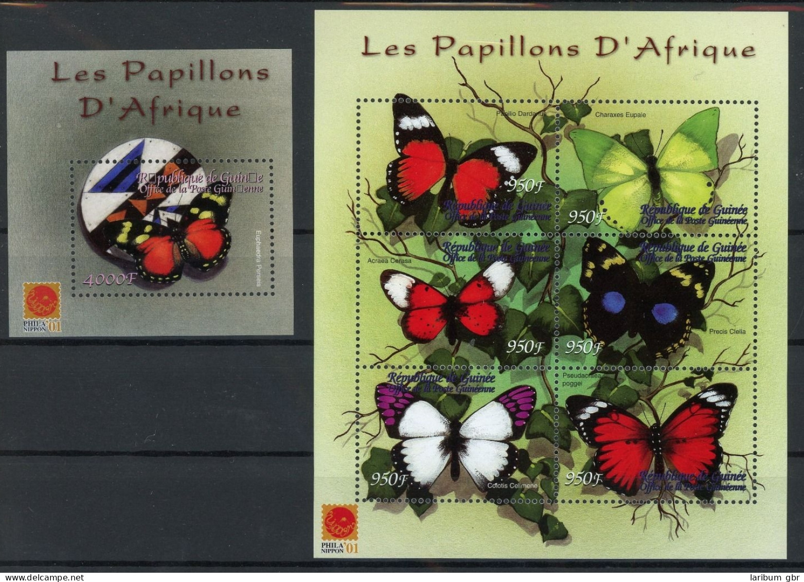 Guinea Kleinbogen 3264-3269, Block 664 Postfrisch Schmetterling #JU254 - Guinée (1958-...)