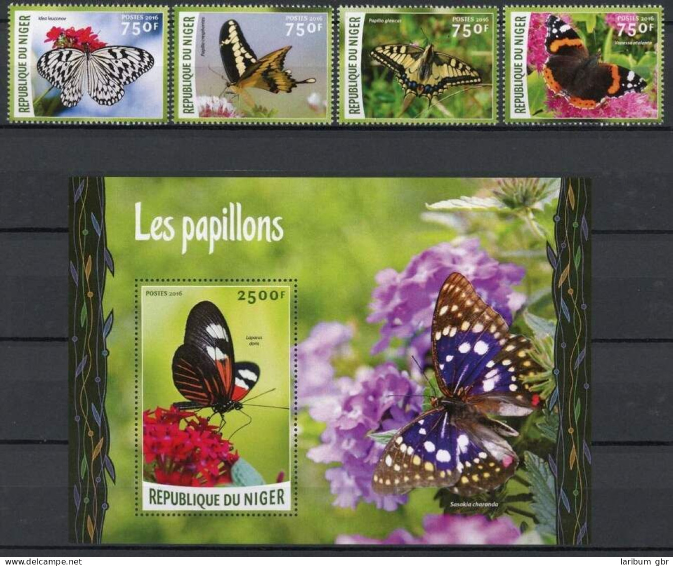 Niger Einzelmarken 4107-4110 + Bl. 526 Postfrisch Schmetterling #HF358 - Niger (1960-...)