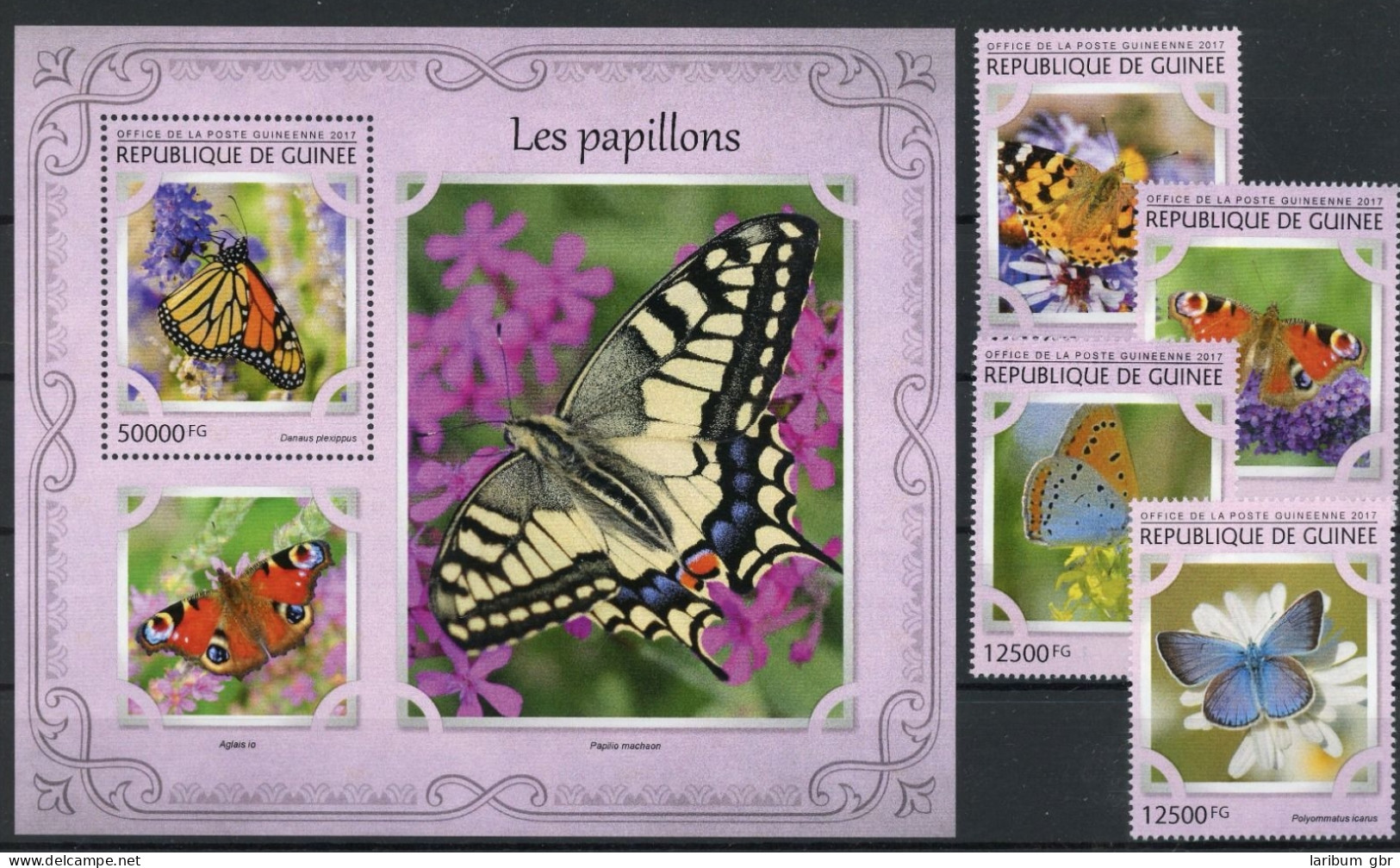 Guinea 12171-12174, Block 2730 Postfrisch Schmetterling #JU270 - Guinée (1958-...)