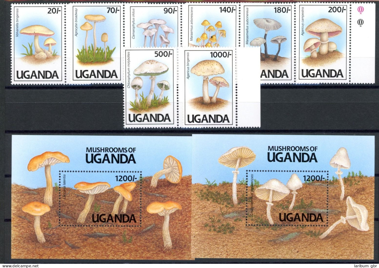 Uganda 950-957 + Bl. 146-147 Postfrisch Pilze #JR650 - Uganda (1962-...)