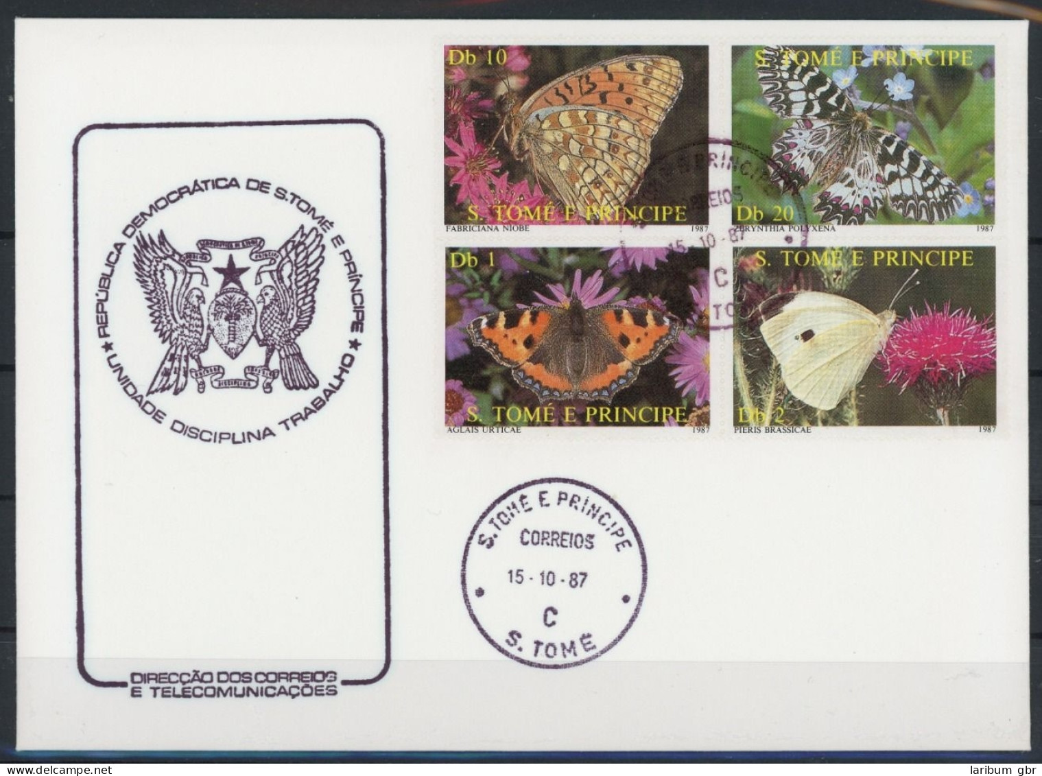 Sao Tome 991, 95, 99, 1003 Schmetterlinge Ersttagesbrief/FDC #JU298 - Sao Tome And Principe