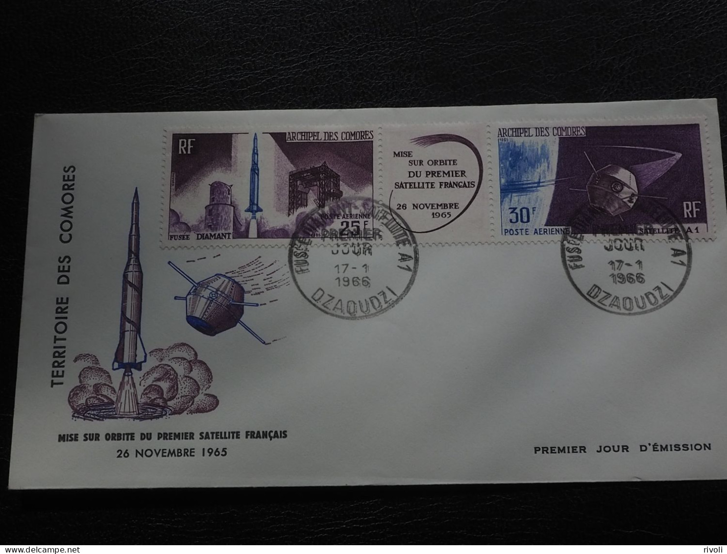 FDC Archipel Des Comores 1966 - Yvert N° PA 16 A - Michel N° 72/73 - Lettres & Documents