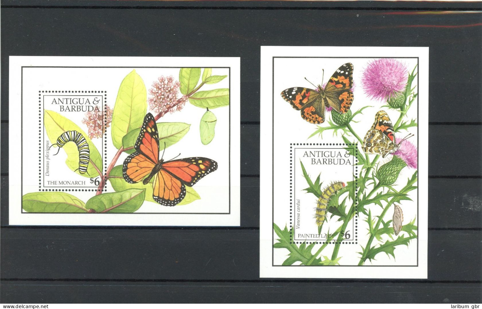 Antigua Barbuda Block 199-200 Postfrisch Schmetterling #JU312 - Antigua Und Barbuda (1981-...)