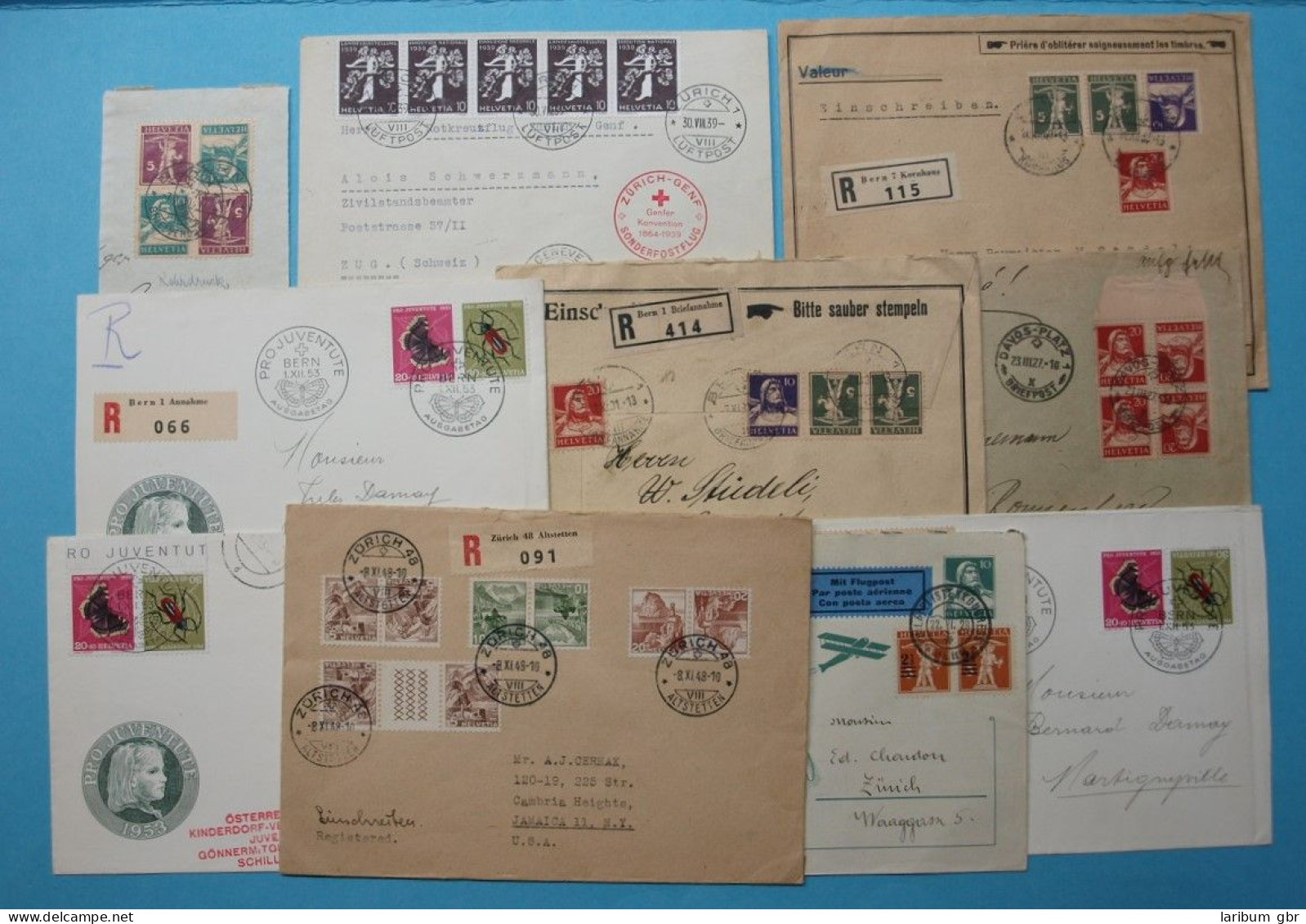 Schweiz 9 Belege/Briefstücke Mit Div. Zusammendrucken Bis 1953 #JS045 - Booklets