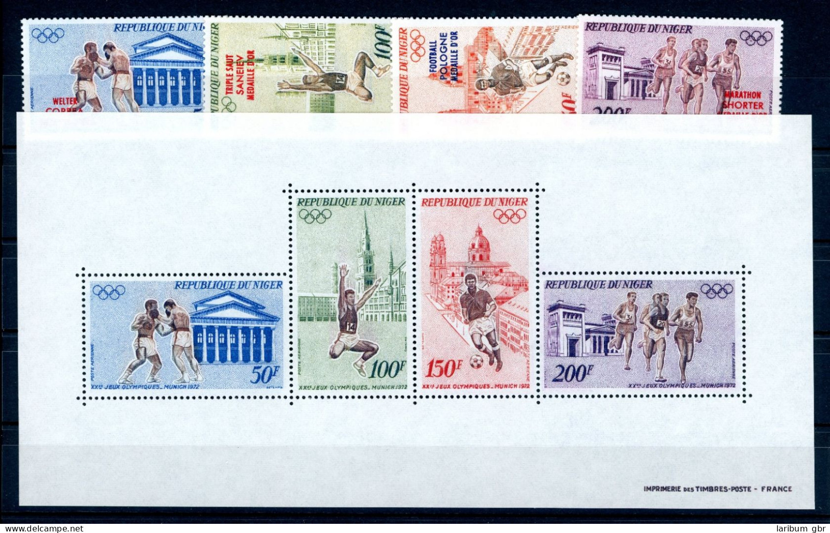 Niger 331-334 + Bl. 8 Postfrisch Olympia München 1972 #JS082 - Niger (1960-...)