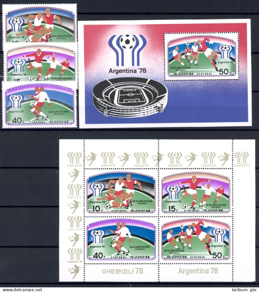 Korea EM + KB 1676-1679 + Bl. 41 Postfrisch Fußball WM 1978 #JY487 - Korea (...-1945)