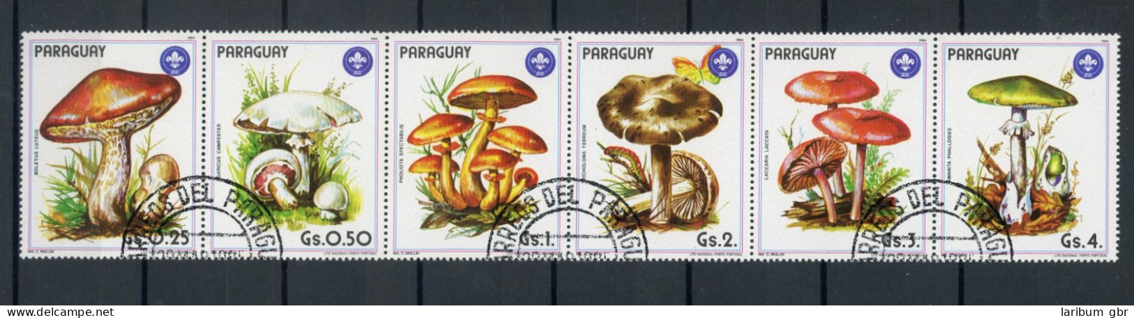 Paraguay Sechserstreifen 3835-3841 Gestempelt Pilze #JO732 - Paraguay