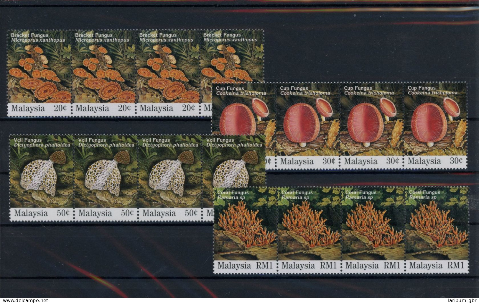 Malaysia Viererstreifen 549-552 Postfrisch Pilze #JO764 - Sonstige & Ohne Zuordnung