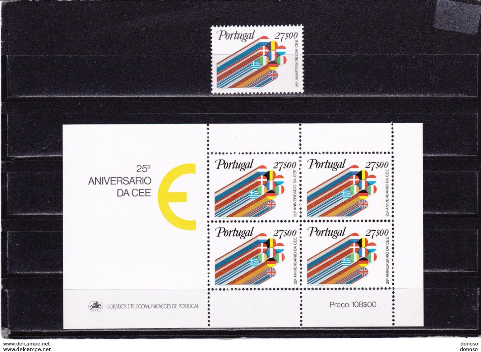 PORTUGAL 1982 CEE EUROPE Yvert 1533 + BF 35, Michel 1556 + Block 34 NEUF** MNH Cote Yv 8,75 Euros - Unused Stamps